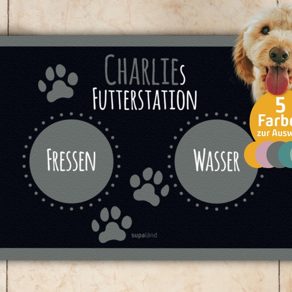 personalisierte Napfunterlage Hund Futterstation Hundenapfmatte Hundefuttermatte Fressnapf Unterlage Hundehalter Hundebesitzer Geschenk