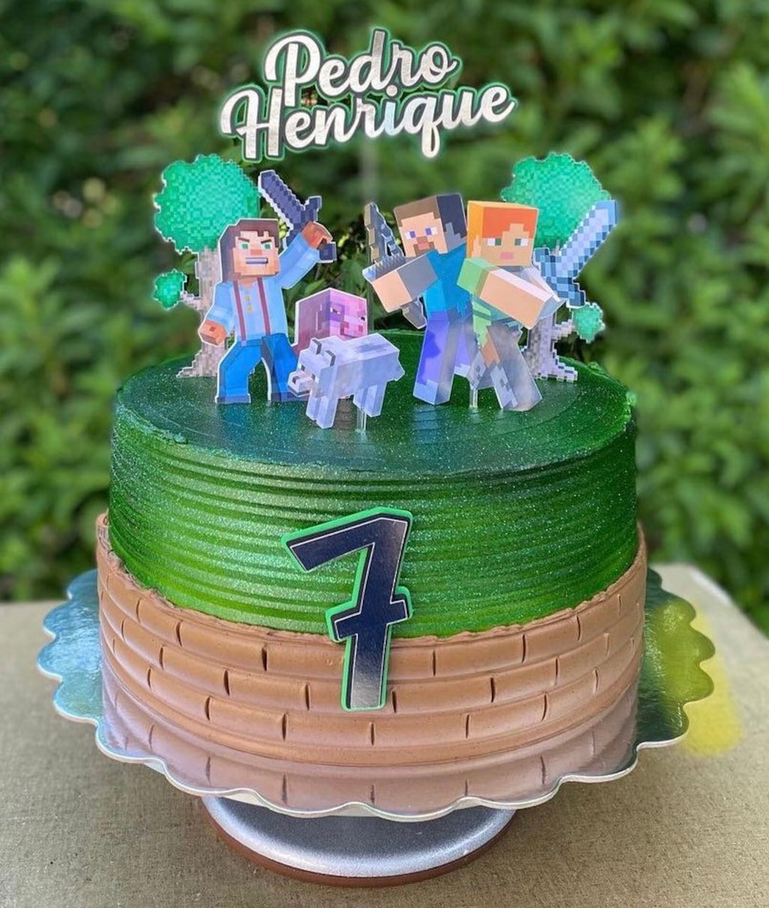 Minecraft Cake Topper Etsy