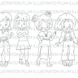 Friends - Digital Stamp / Sello Digital - Amigas, Clip art, Print