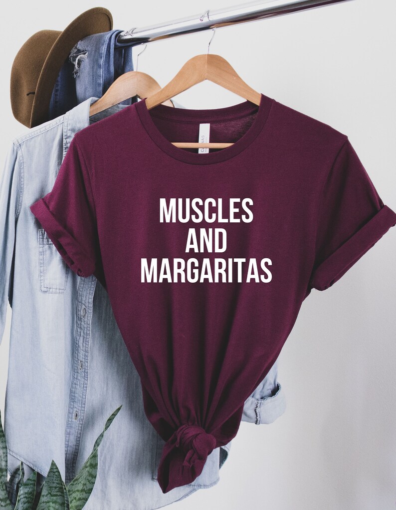 Muscles and Margaritas Shirt Women/'s gym Shirt Motivational Gym Shirt Gift for Fitness Lover Funny Foodie Gym Tee Fitness Clothing
