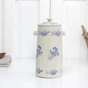 フランスアンティーク　st.UZE ミルクポット Vintage French Tall St Uze Porcelain Milk Pot With Blue Foliage