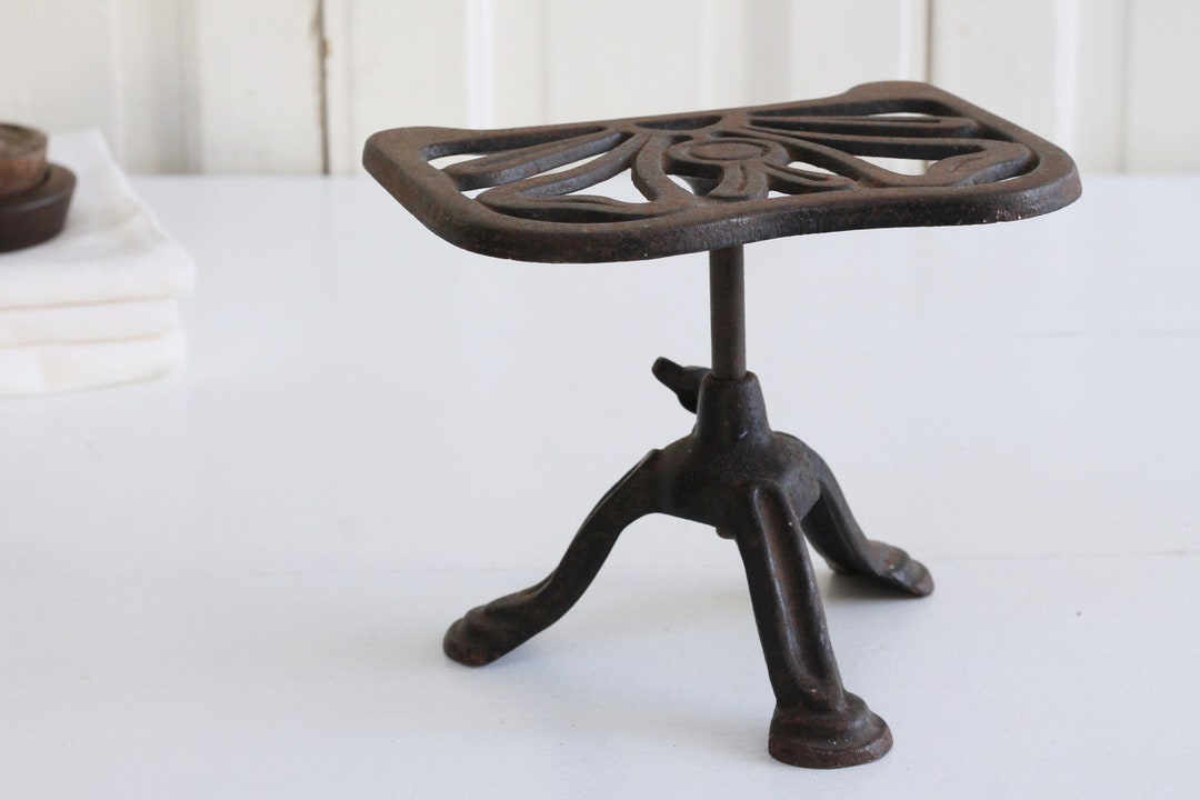 Antique Victorian Cast Iron Pot Stand Brown Cast Iron Footed Etsy
