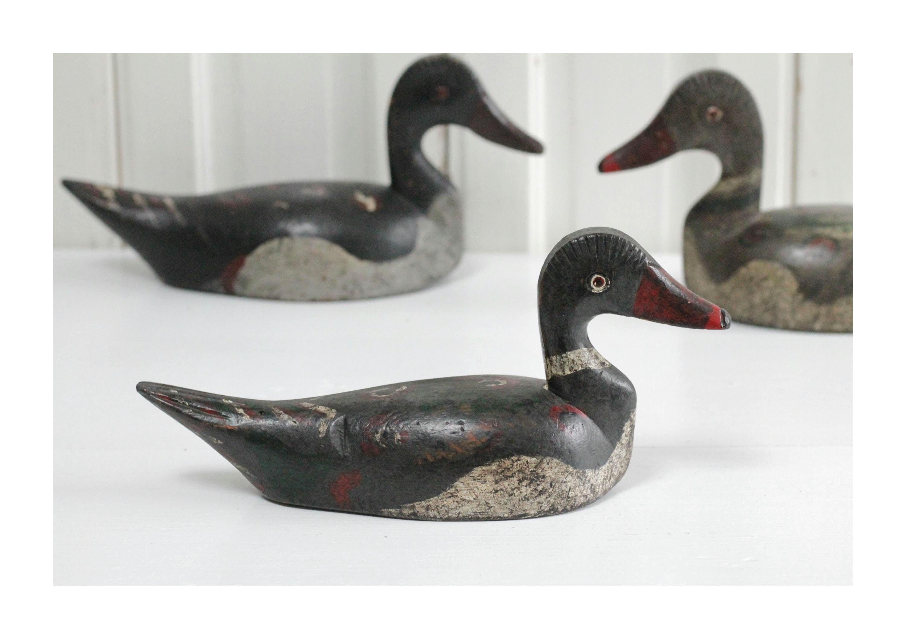 Leurre Canard Colvert En Bois Sculpté à La Main 1993 - Dux Dekes Pour ORVIS - Ancien - Occasion
