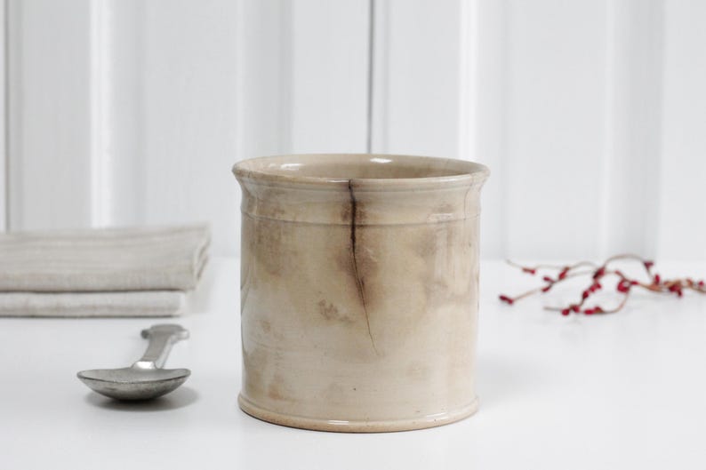Antique Stained Ironstone Ointment Jar, Confit Pot by Choisy Le Roi ...