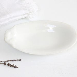 1893 Antique Dutch ironstone serving dish w one handle, stoneware serving dish, great as a soap dish, Petrus Regout Holland, vintage style