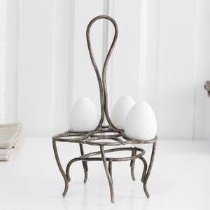 Vintage French rustic metal egg rack metal egg holder, primitive egg rack, egg stand, Farmhouse decor * PLS see details