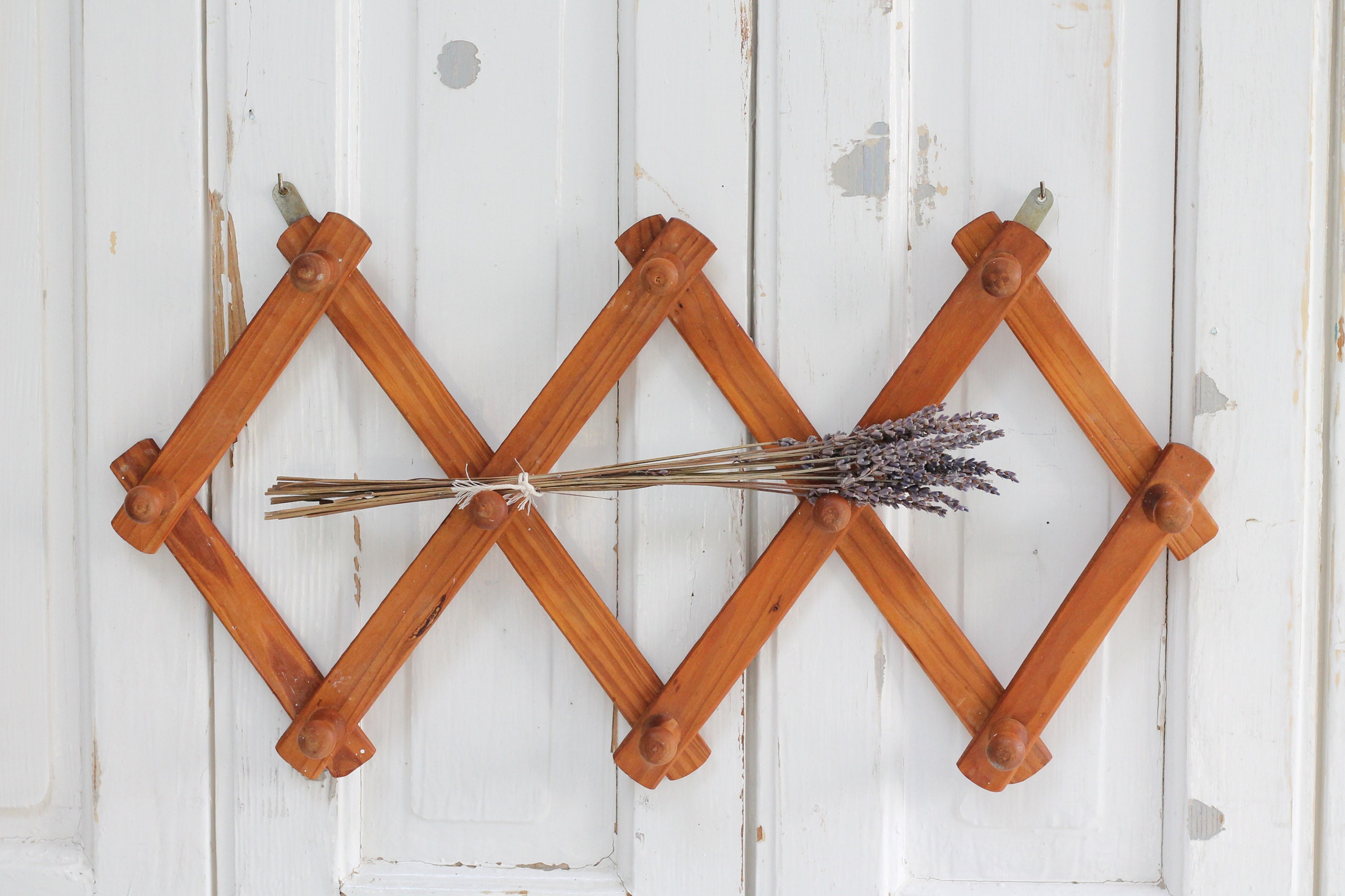 その他 Wooden peg rack L   Hunter & Nomad Vintage Wood Peg Rack for Wall Authentic Vintage Accordion