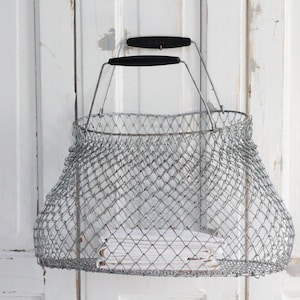 1950s Wire Fishing Basket. French Fish Basket. Industrial Kitchen