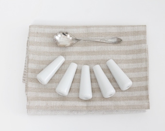 Ensemble de 5 extrémités de cordon de tenture en porcelaine vintage, poignées de lumière aveugle, poids du cordon de rideau