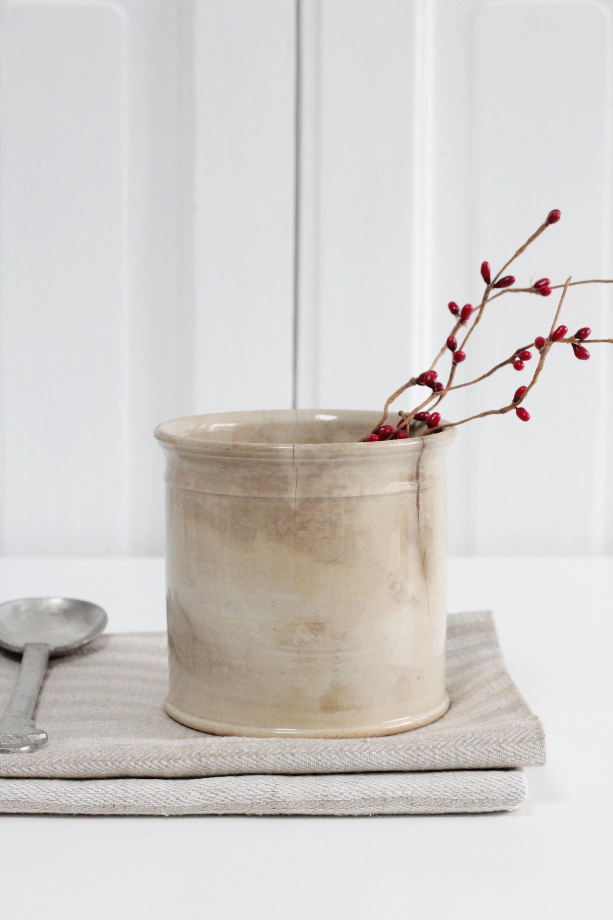 Antique Stained Ironstone Ointment Jar, Confit Pot by Choisy Le Roi ...