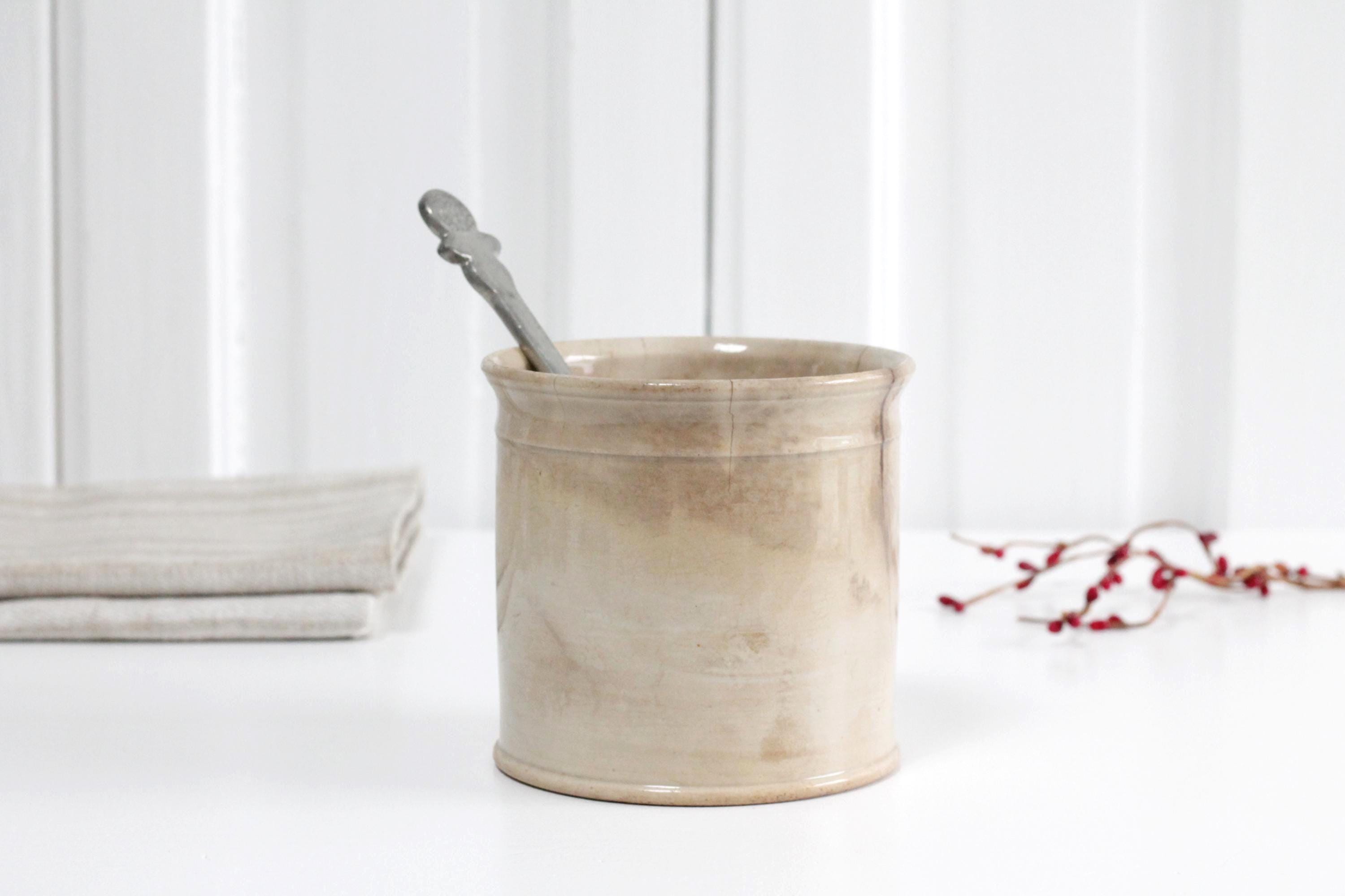 Antique Stained Ironstone Ointment Jar, Confit Pot by Choisy Le Roi ...