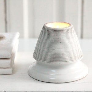 Antique white heavy porcelain match striker, old ceramic Pyrogène cafe match holder, French Bistro barware - Farmhouse decor