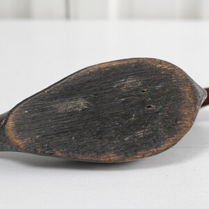 Antique primitive wooden decoy duck w painted eyes, vintage European carved wood folk art duck, hand painted bird statue, rustic decor image 7