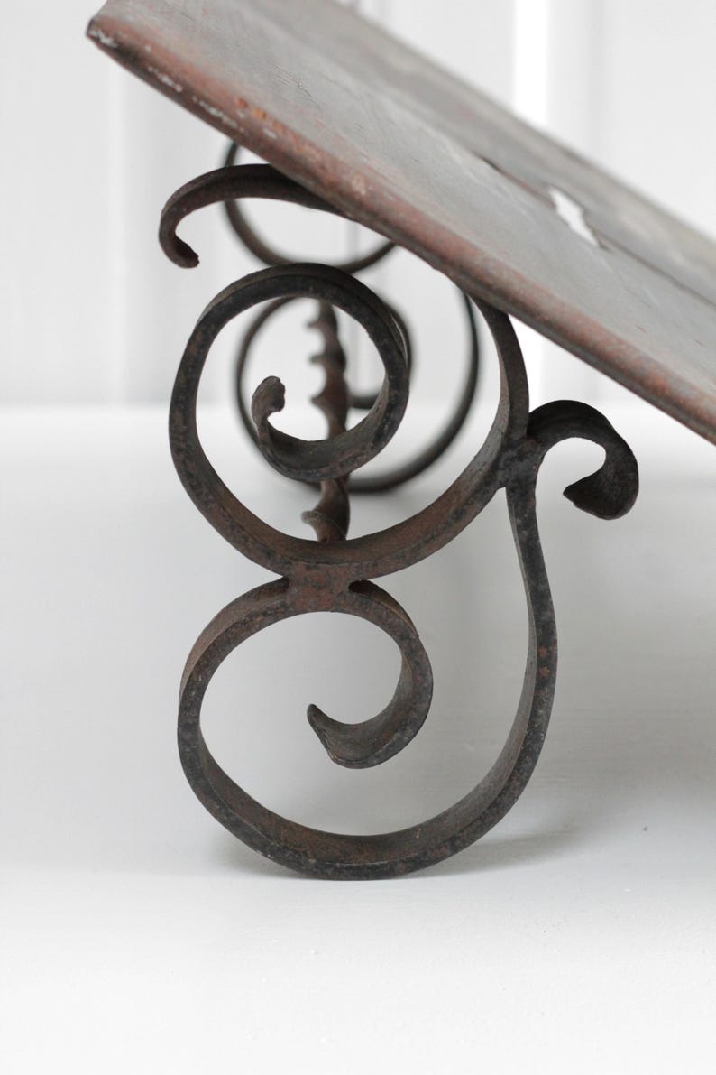 Antique Wrought Iron Missal or Preaching Stand With Cut-out Cross, Hand ...