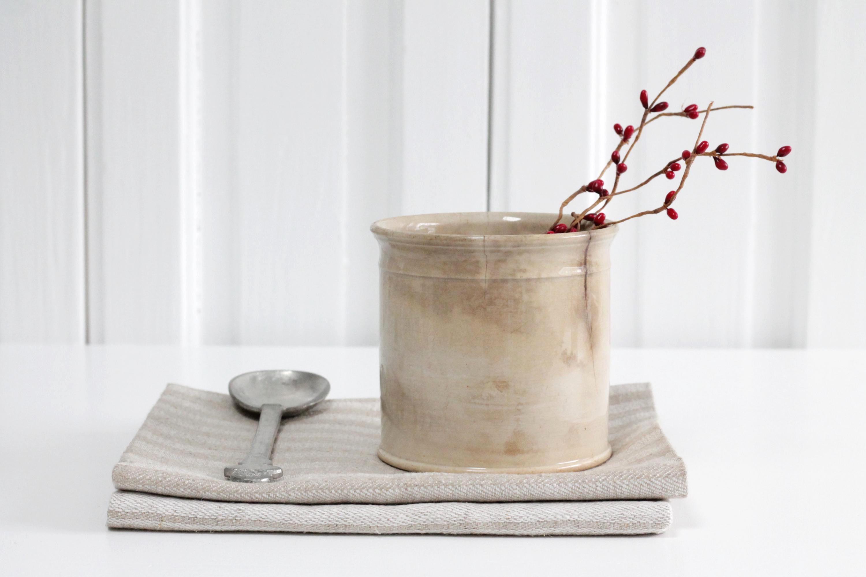 Antique Stained Ironstone Ointment Jar, Confit Pot by Choisy Le Roi ...