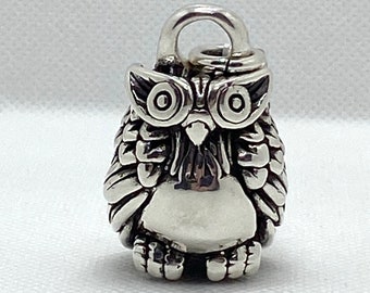 Sterling Silver Owl Pendant, 10.6g, 3D, Intricate, Stunning Expression