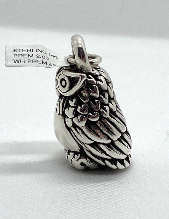 Sterling Silver Owl Pendant, 10.6g, 3D, Intricate… - image 6