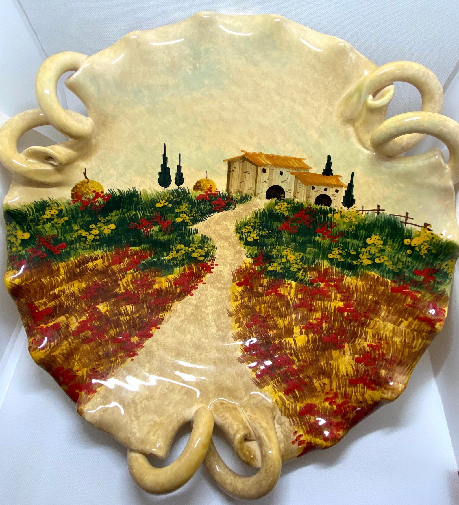 Italian, Hand Painted, Ceramic Pasta Bowl, Serving Dish, Large Etsy