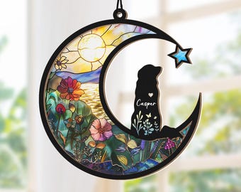 Personalized Dog Loss Sympathy Gift, Custom Pet Memorial Suncatcher, In Loving Memory, Dog Remembrance
