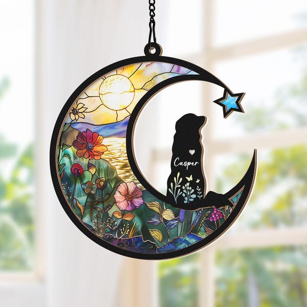 Personalized Dog Loss Sympathy Gift, Custom Pet Memorial Suncatcher, In Loving Memory, Dog Remembrance