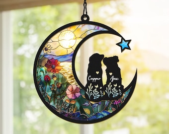 Personalized Dog Memorial Suncatcher, Dog Loss Sympathy Gift, Dog Memorial Gift, Dog Loss Gift, In Loving Memory, Dog Remembrance Gift