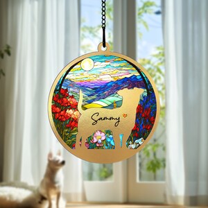 Personalized Dog Memorial Suncatcher, Loss of Dog Sympathy Gift, Dog Memorial Gift, Puppy Loss Gift,In Loving Memory, Gift for Mom