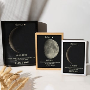Personalized Mother’s Day Gift, Custom Moon Phase Frame, Moon Phase Print, Birthday Gift, The Day You Were Born Gift, Gift for Mom