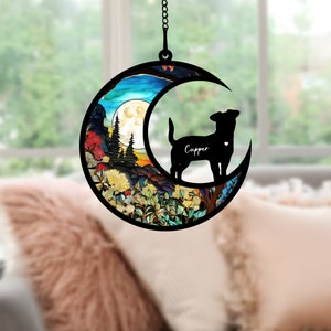 Personalized Dog Memorial Suncatcher Ornament, Custom Dog Suncatcher With Name And Date, Dog Memorial Gift, Puppy Loss Gift,In Loving Memory image 6