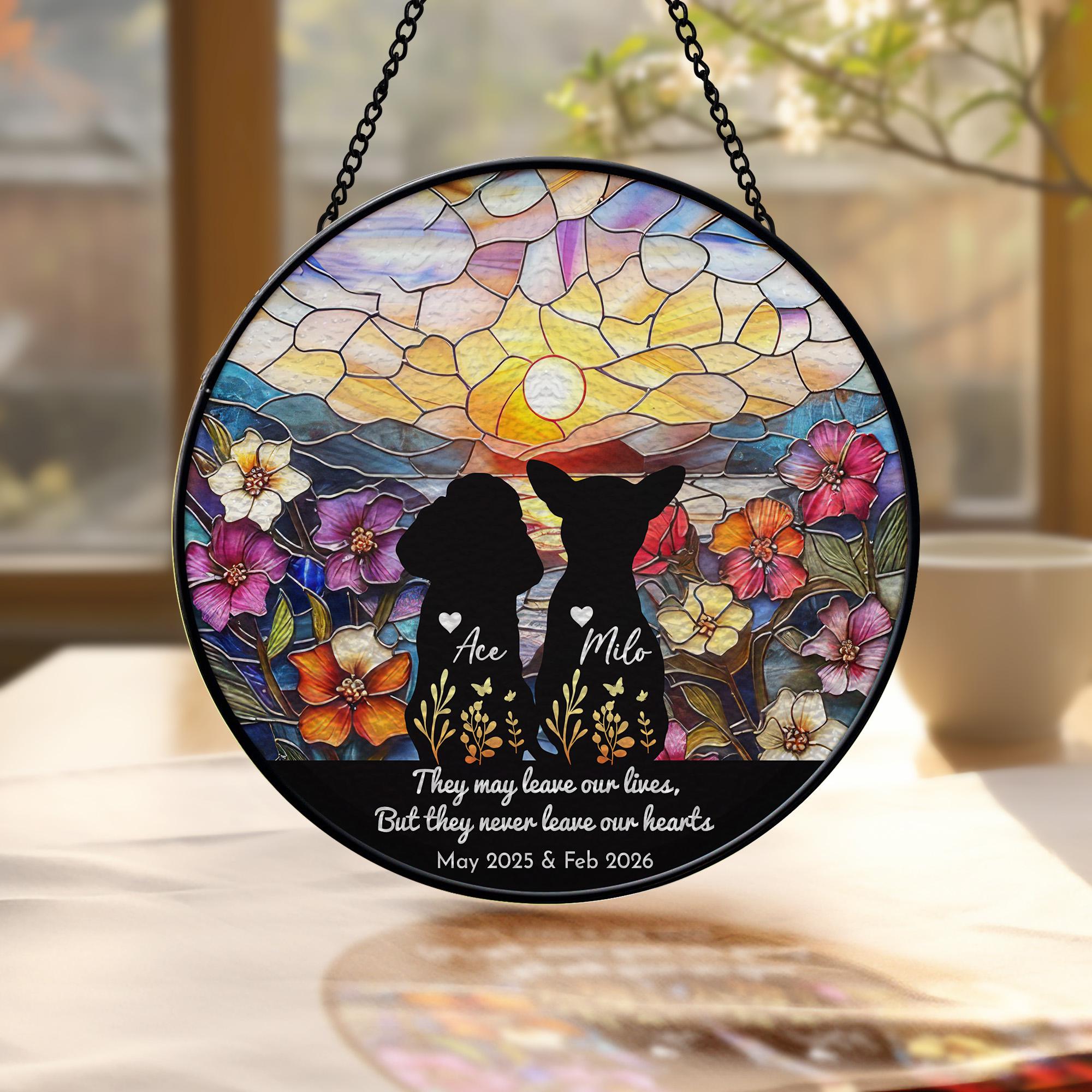 Personalized Dog Memorial Stained Glass Suncatcher, Loss of Dog ...