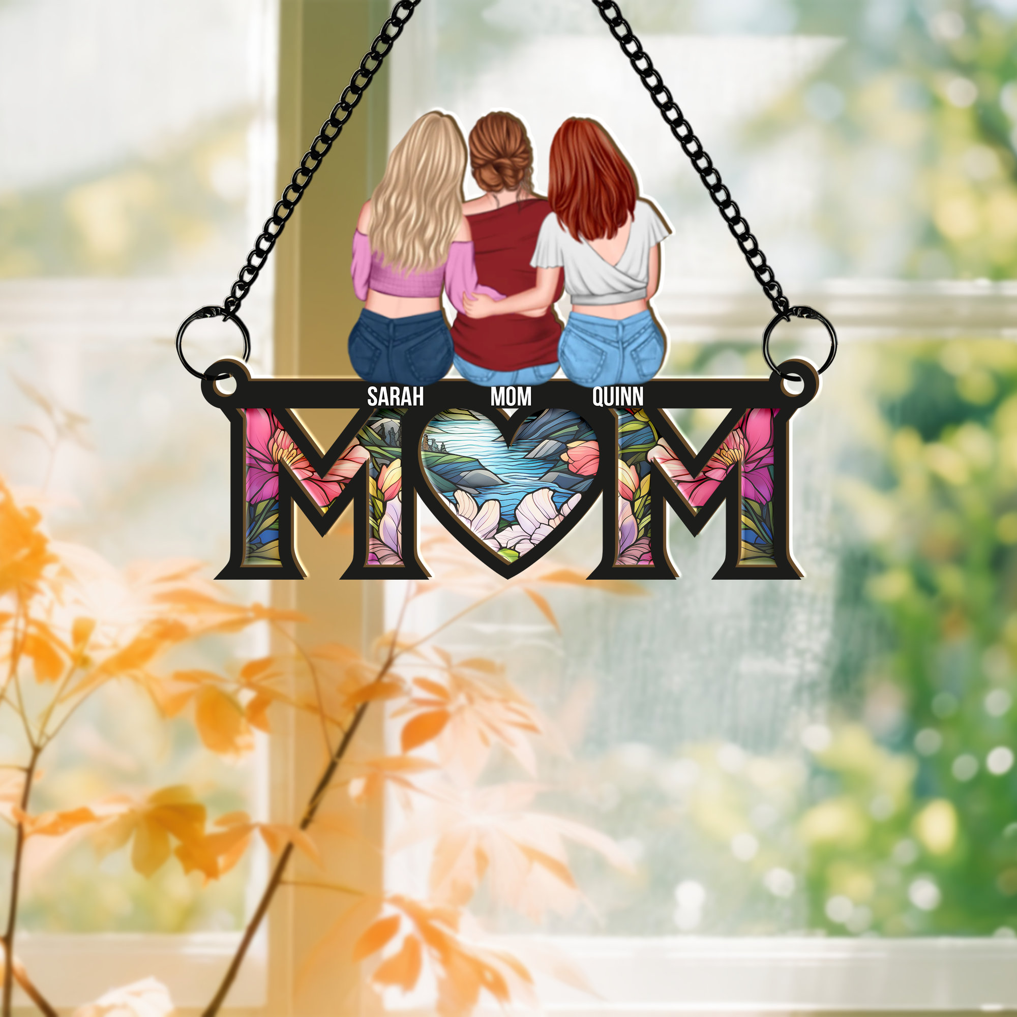 Personalized Mom and Children Suncatcher, Custom Mother's Day Gift ...