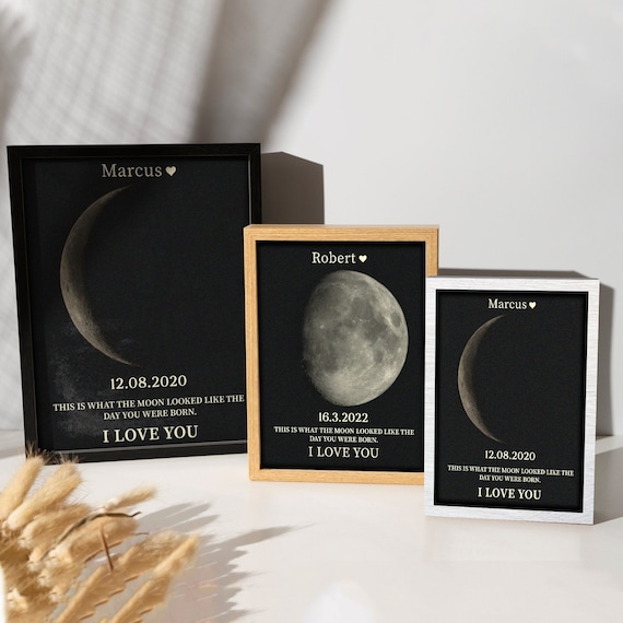 Valentine's Day Custom Daddy's Sky Moon Phase Wood Frame Personalized Sign For Dad Unique Father S Day Gift Ideas Kmp0079 For Living Room