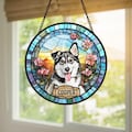Personalized Dog Portrait Stained Glass Suncatcher, Custom Pet Memorial Stained Glass Photo Suncatcher, Dog Loss Keepsake, Pet Loss Gift product logo