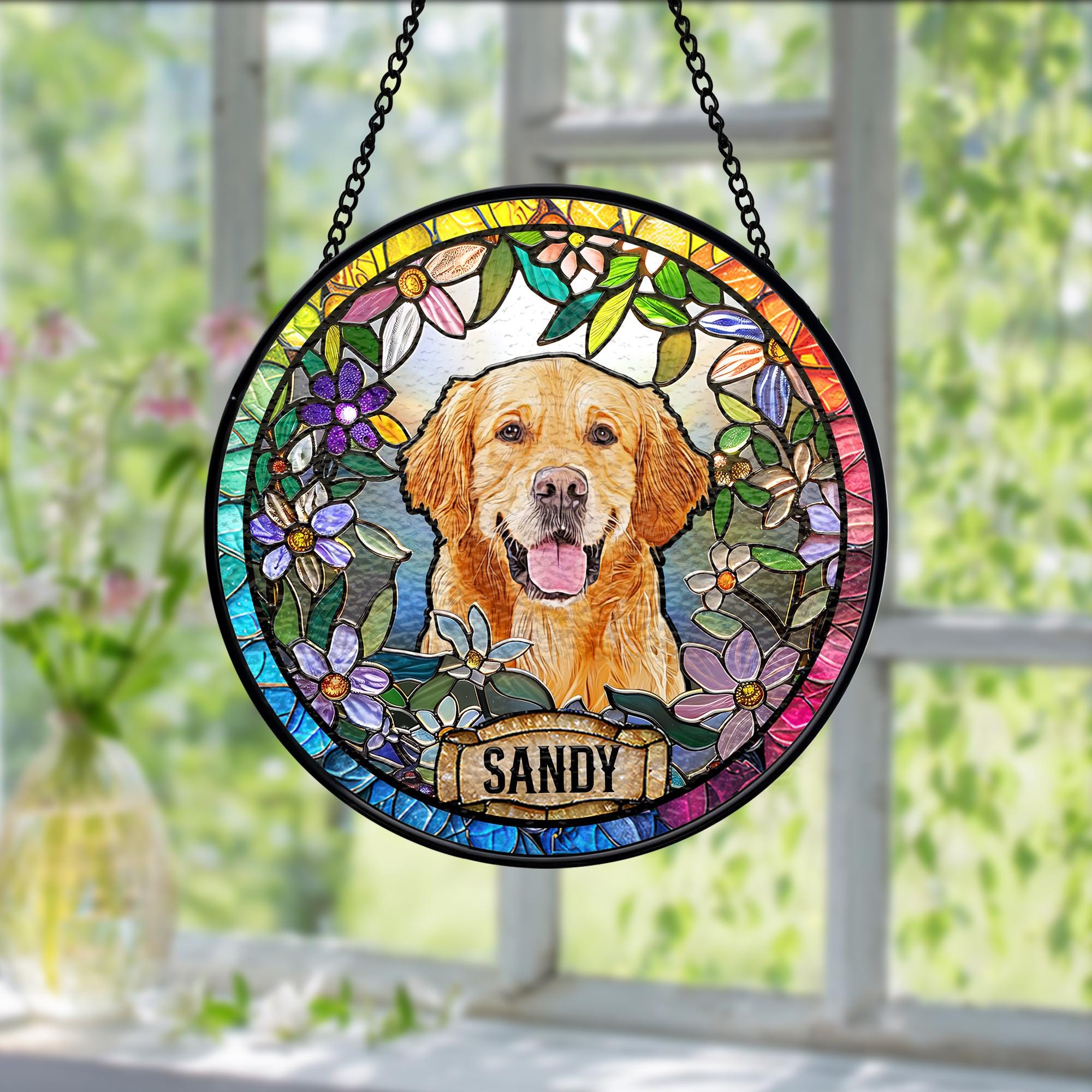 thumbnail image 2 of Rainbow Shapes Suncatcher - Glass Garden Home Decor - Van Awning - Mother's Day Gift 2 of 5