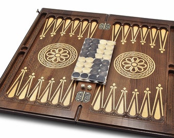 Juego de backgammon hecho a mano - backgammon de madera - TAMAÑO CLÁSICO BACKGAMMON- Juego de mesa personalizado - Backgammon armenio - Juego de backgammon tallado