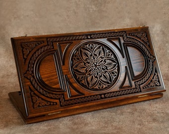 Backgammon Ornaments - BACKGAMMON set - BACKGAMMON Personalized Board Game -Handmade backgammon -Carved Ornaments backgammon