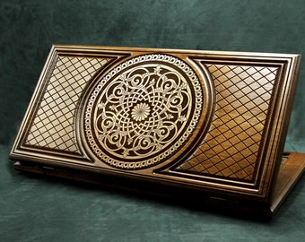 Backgammon set gepersonaliseerde houten bord spel hout backgammon cadeau handgemaakte backgammon gesneden backgammon kunst EXPRESS VERZENDING en vele maten