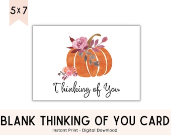 Thinking of you card,  Blank Thinking of you card, Cute Thinking of you card, Thinking of you printable card