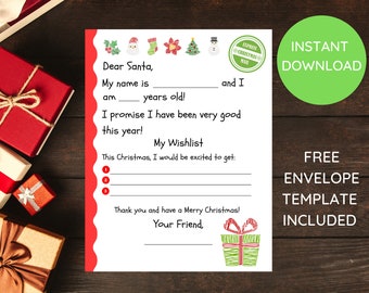 Carta a Papá Noel, Carta a Papá Noel, Carta para niños a Papá Noel, Carta a Papá Noel imprimible, Lista de deseos de Papá Noel, Carta a Papá Noel, Carta a Papá Noel