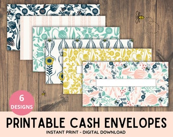 Printable Cash Envelopes with Transaction Tracker, Cash Envelope System, Budget Envelopes Printable