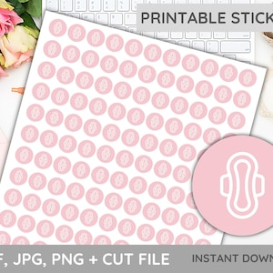 Period Stickers, Period Tracker Stickers, Period Sticker Planner, Printable Stickers