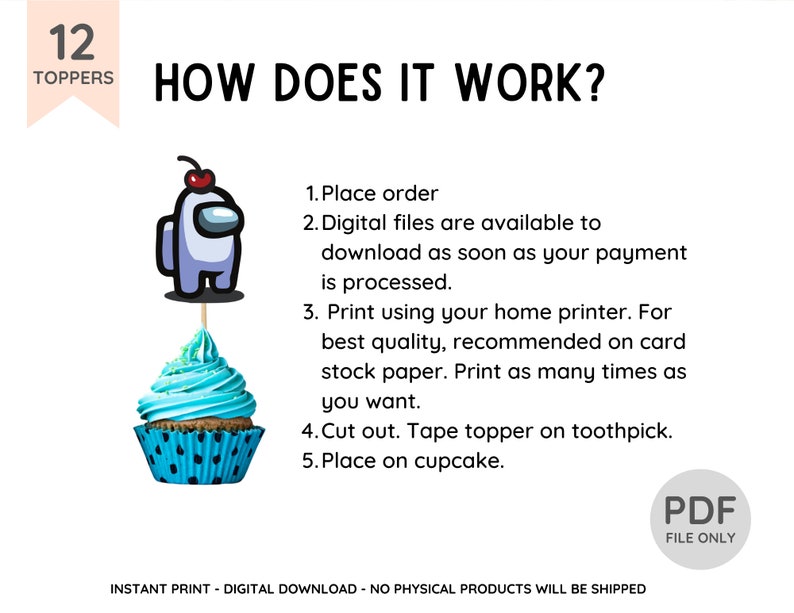Cupcake Toppers, Birthday Cupcake Toppers, Printable Cupcake Toppers ...