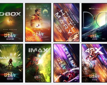 Project Hail Mary Movie Poster Collection Ryan Gosling | SCI-FI Wall Art IMAX Print