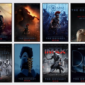Colección de pósteres de la película La Odisea Christopher Nolan Matt Damon Zendaya Odiseo