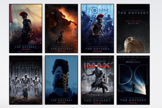 The Odyssey Movie Poster Collection Christopher Nolan Matt Damon Zendaya Odysseus