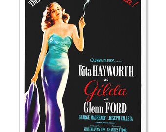 Gilda Poster | 1946 Rita Hayworth Film Noir Print | Vintage