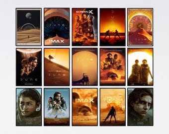 Dune Movie Poster Collection | Sci-Fi Wall Art | Arrakis Landscape Chalamet Zendaya