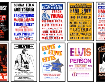 Elvis Presley Concert Posters Iconic Rock n Roll Memorabilia Wall Art