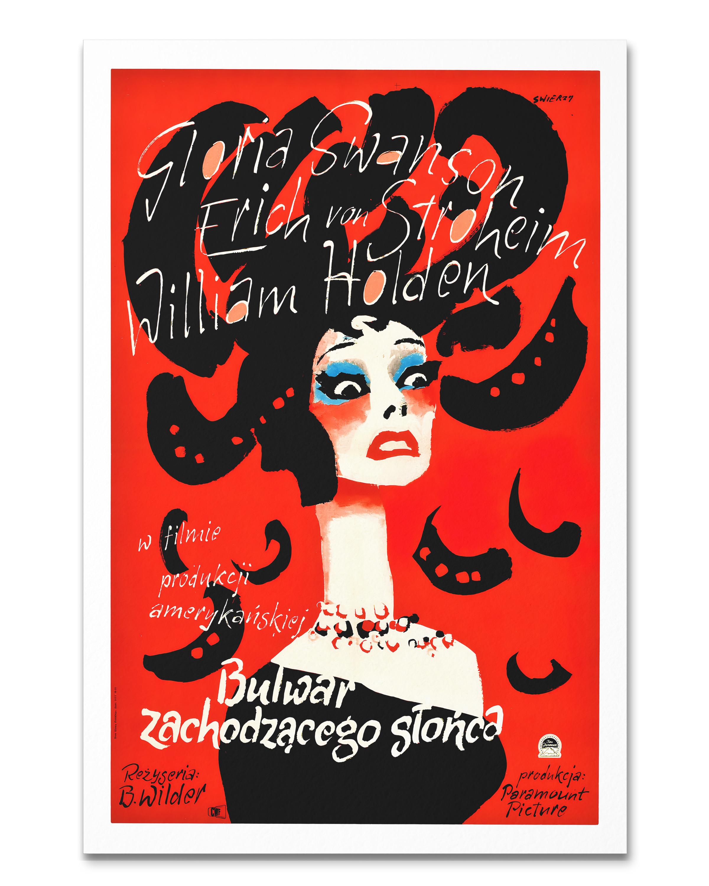 Sunset Boulevard (1950) Polish Movie Poster William Holden Gloria