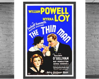 The Thin Man (1934) Classic Movie Poster William Powell Myrna Loy