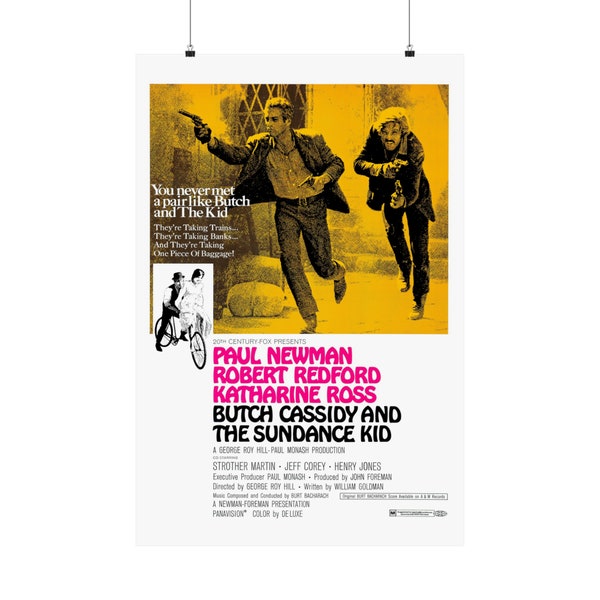 Butch Cassidy and the Sundance Kid (1969) Classic Western Movie Poster